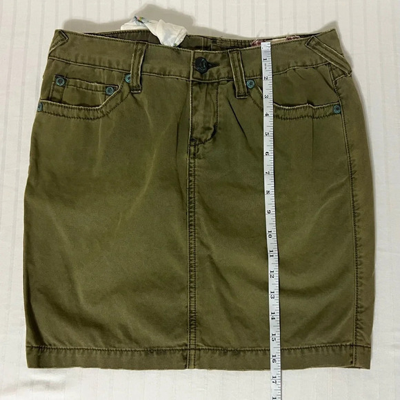 Free People Army Green Mini Skirt Size 27 - Picture 8 of 8